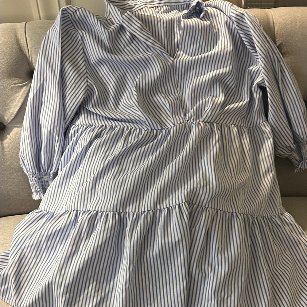 Blue Striped Mini Dress